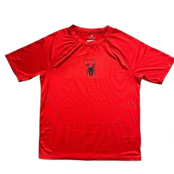 Spyder Boys Rashguard Tee- Red Size Large - Picture 1 of 6